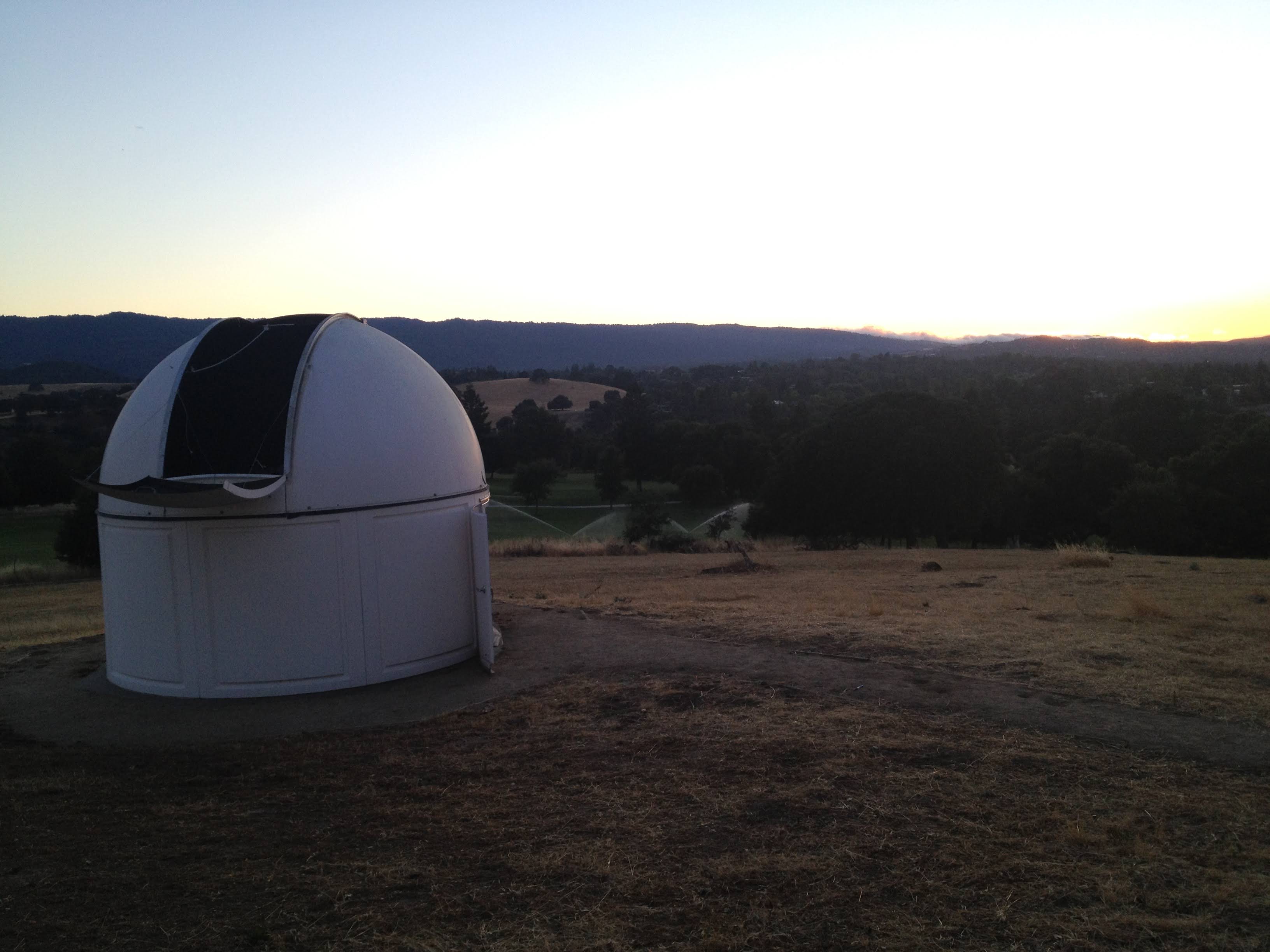 Stanford Student Observatory dome at dusk